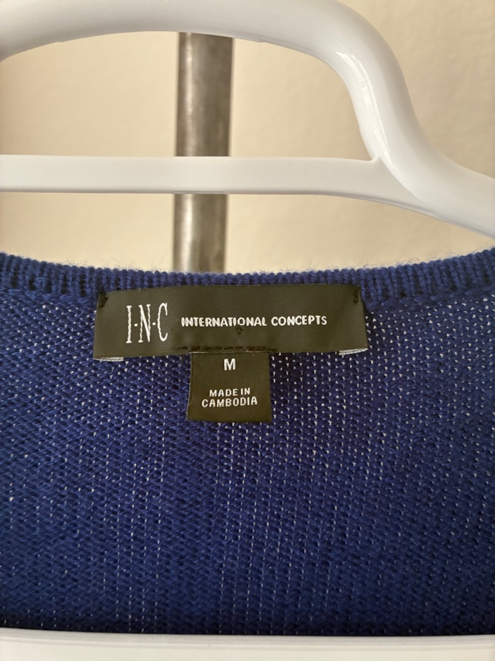 INC sz L Faux Wrap Purple Blue Long Sleeve V Neck Sweater Balletcore Soft Girl - Picture 2 of 4